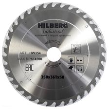 Диск пильный по дереву Hilberg Industrial 350x50x36T
