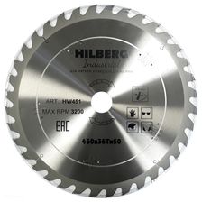 Диск пильный по дереву Hilberg Industrial 450x50x36T