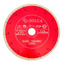 Диск алмазный по керамограниту сплошной Solga Diamant HARD CERAMICS 200x25,4 мм - фото 1