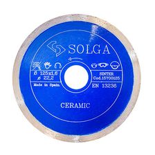 Диск алмазный Solga Diamant CERAMICS, MARBLE сплошной (керамика, мрамор) 125x22,23 мм