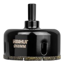 Коронка алмазная по стеклу и керамике BIHUI гальваническая 68 мм DBW68 - фото 1