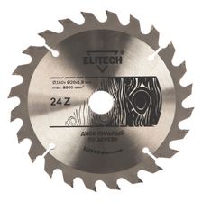 Диск пильный Elitech 160х20/16 мм 24 зуба 1820.053100 - фото 1