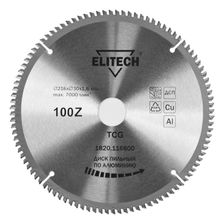 Диск пильный Elitech 216х30 мм 100 зубьев алюминий 1820.116600 - фото 1