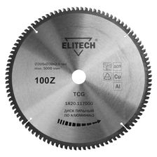 Диск пильный Elitech 305х30 мм 100 зубьев алюминий 1820.117000 - фото 1