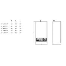 Электрический котел Acv E-Tech W 15 Tri V15 габариты