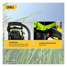 Бензопила цепная DELI DL585020 (2 кВт, объем 58 см3, 10000об/мин, шина 50см, шаг цепи 3,8″) 103028 - фото 6