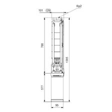 Погружной электронасос для чистой воды Grundfos SP 9-11 1x230В (габаритный чертеж)