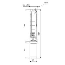 Скважинный насос Грундфос SP 9-11 3x400В (габаритный чертеж)