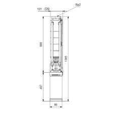 Насос для скважин Grundfos SP 9-13 3x400В (габаритный чертеж)