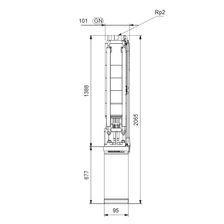 Погружной скважинный электронасос Грундфос SP 9-23 3x400В (d 101 мм) - габаритный чертеж