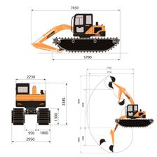Экскаватор Yuchai YC80S Размеры