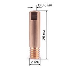 Наконечник FoxWeld М6х25х0.8 прямой (AL) (141.0001/MD0009-58, пр-во FoxWeld/КНР), 10 шт - фото 2