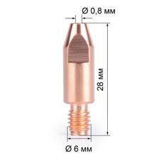 Наконечник FoxWeld M6х28х0.8 (140.0051/MD0009-08, пр-во FoxWeld/КНР), 10 шт - фото 2