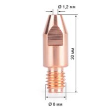 Наконечник FoxWeld M8х30х1.2 (140.0442/MD0005-12, пр-во FoxWeld/КНР), 10 шт - фото 2