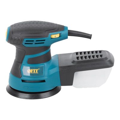 Шлифмашина эксцентриковая FIT 350 Вт 3000-13000 об/мин 125 мм 1,5 кг липучка пластик. контейнер