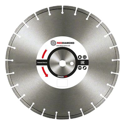 Диск по свежему бетону RedDiamond Green Uni d0350/40х3,2х9/24 25,4 2110002 1