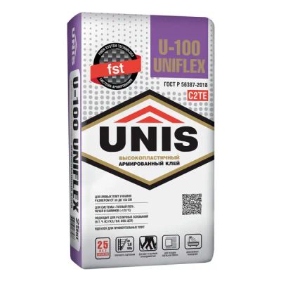 Клей для плитки Unis Uniflex U-100 25 кг - фото 1