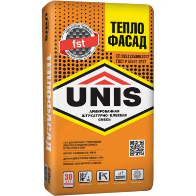 Штукатурно-клеевая смесь для теплоизоляции Unis Теплофасад 25 кг - фото 1