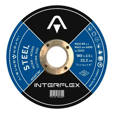 Круг отрезной по металлу INTERFLEX 180x2,5x22 ,23