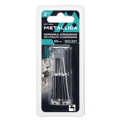 Алмазная коронка METALLICA Optima 10x55 мм #80 2 штуки в блистере