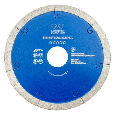 Диск сплошной алмазный (керамогранит) KEOS Professional 115x22,23 мм
