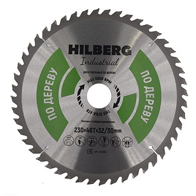 Диск пильный по дереву Hilberg Industrial 230х48Тх32/30 мм 6600 об/мин