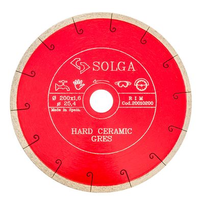 Диск алмазный по керамограниту сплошной Solga Diamant HARD CERAMICS 200x25,4 мм - фото 1