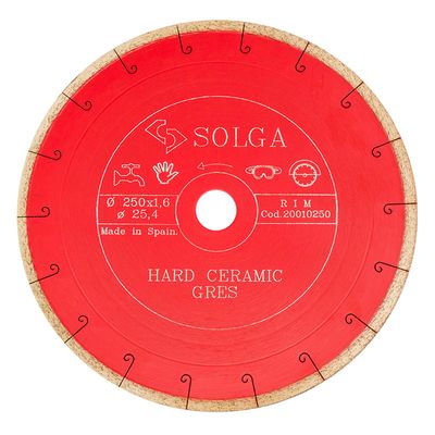 Диск алмазный по керамограниту сплошной Solga Diamant HARD CERAMICS 250x25,4 мм - фото 1