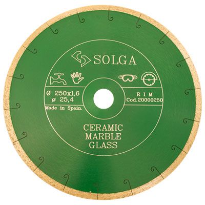 Отрезной алмазный круг Solga Diamant CERAMICS, MARBLE (250 мм)