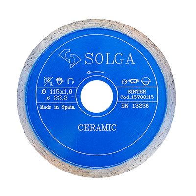 Диск алмазный Solga Diamant CERAMICS, MARBLE сплошной (керамика, мрамор) 115x22,23 мм
