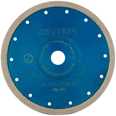 Диск алмазный по керамограниту Hilberg Turbo Ultra Thin X 200 мм (ультратонкий, X-тип)