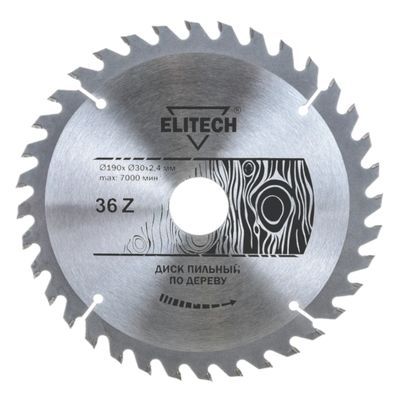 Диск пильный Elitech 190х30 мм 36 зубьев 1820.054400 - фото 1