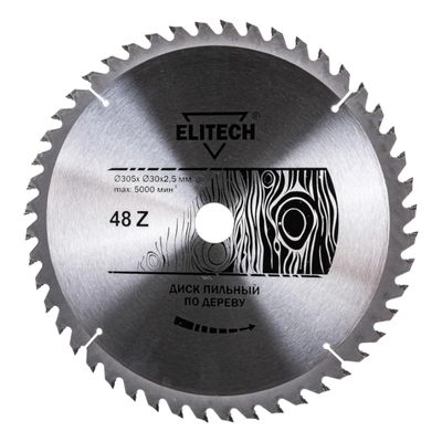 Диск пильный Elitech 305х30 мм 48 зубьев 1820.054600 - фото 1