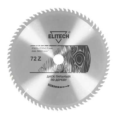 Диск пильный Elitech 305х30 мм 72 зубьев 1820.054700 - фото 1