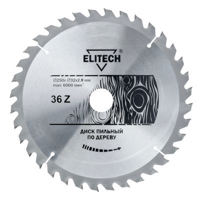 Диск пильный Elitech 250х32/30 мм 36 зубьев 1820.056400 - фото 1