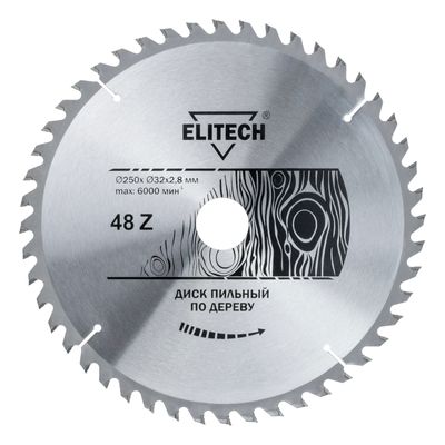 Диск пильный Elitech 250х32/30 мм 48 зубьев 1820.056500 - фото 1