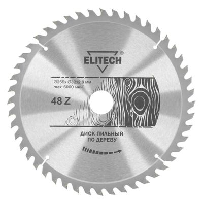 Диск пильный Elitech 255х32/30 мм 48 зубьев 1820.056800 - фото 1