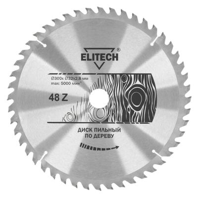 Диск пильный Elitech 300х32/30 мм 48 зубьев 1820.057100 - фото 1
