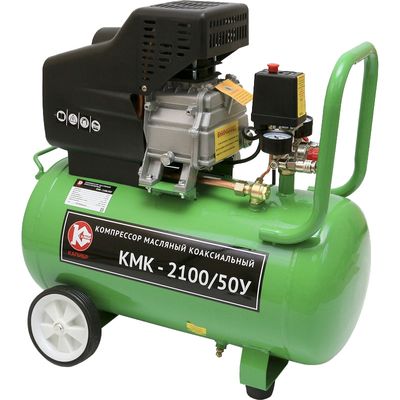 Поршневой компрессор Калибр КМК-2100/50У на колёсах