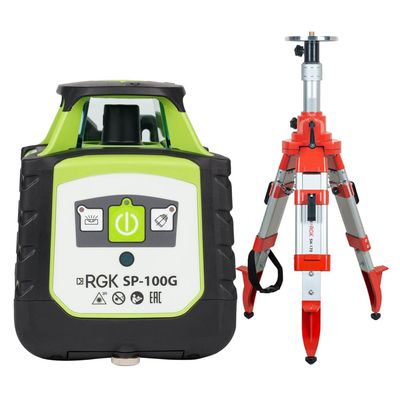 Комплект ротационный нивелир RGK SP-100G + элевационный штатив RGK SH-170 - фото 1