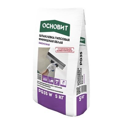 Шпаклевка гипсовая финишная белая ОСНОВИТ ЭКОНСИЛК PG35 W 5 кг