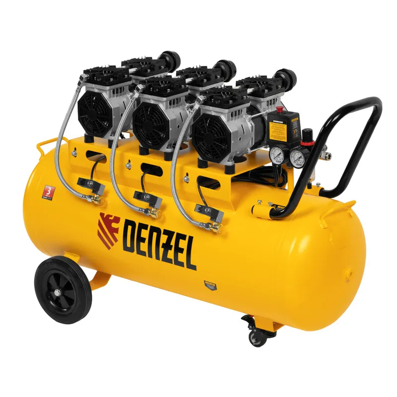 Компрессор безмасляный малошумный Denzel DLS 1800/100,1800 Вт, 3x600, 100 л, 345 л/мин - фото 15