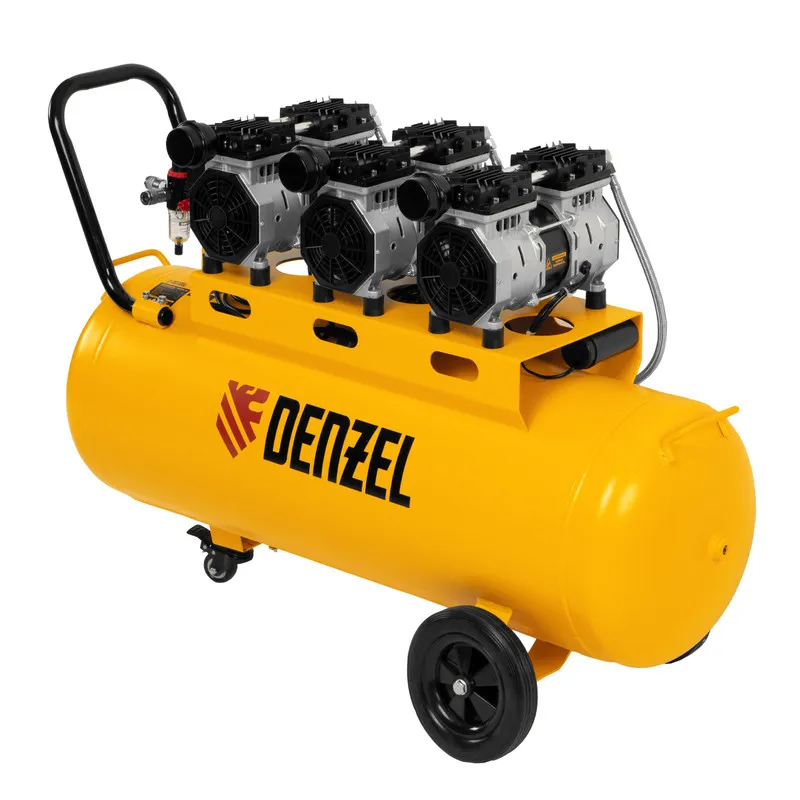 Компрессор безмасляный малошумный Denzel DLS 1800/100,1800 Вт, 3x600, 100 л, 345 л/мин - фото 2