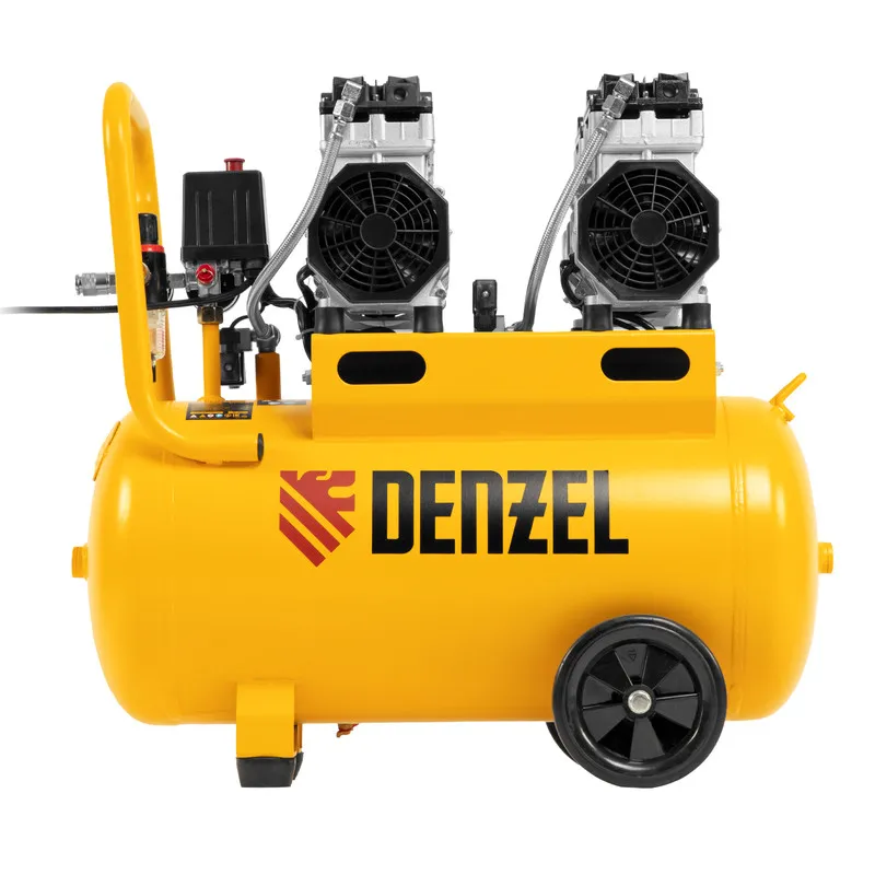 Компрессор безмасляный малошумный Denzel DLS 1500/50, 1500 ВТ, 2x750, 50 л, 260 л/мин - фото 3