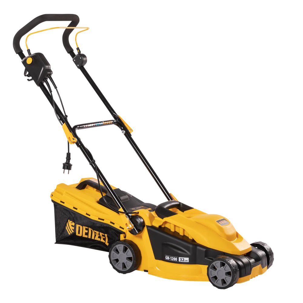 Газонокосилка электрическая Denzel GM-1200, 1200 Вт, ширина 32 см, 3 уровня, травосборник 25 л. - фото 2