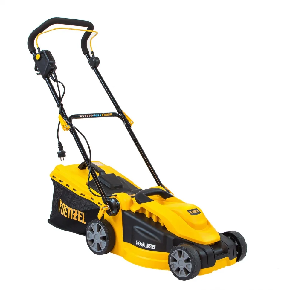 Газонокосилка электрическая Denzel GM-1600, 1600 Вт, ширина 36 см, 3 уровя, травосборник 35 л. - фото 2
