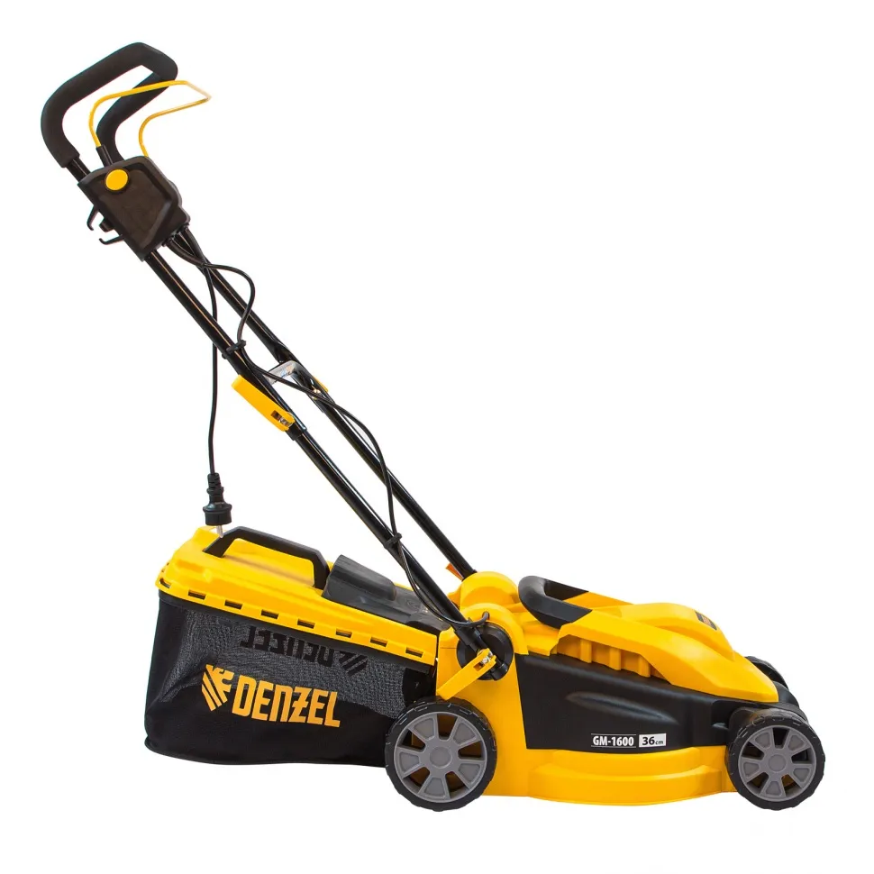 Газонокосилка электрическая Denzel GM-1600, 1600 Вт, ширина 36 см, 3 уровя, травосборник 35 л. - фото 3