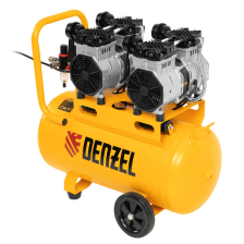 Компрессор безмасляный малошумный Denzel DLS 2200/50, 2200 Вт, 2x1100, 50 л, 380 л/мин - фото 2