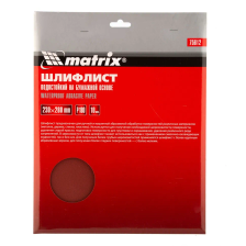 Шлифлист на бумажной основе, P 180, 230х280 мм, 10 шт, водостойкий Matrix - фото 3