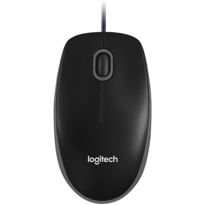 Мышь Logitech B100, оптическая, USB, 3 кнопки, черная